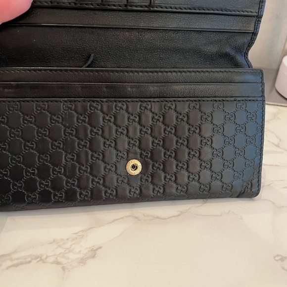 Gucci Black Micro GG Long Wallet - Picture 4 of 6
